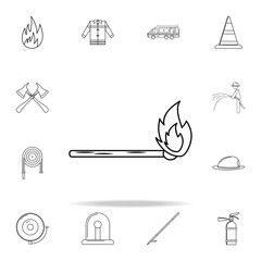 Poster - burning match icon. Fireman icons universal set for web and mobile