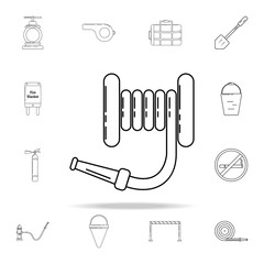 Poster - fire hose icon. Fireman icons universal set for web and mobile