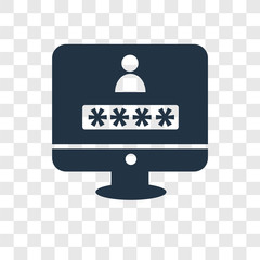 Poster - Password vector icon isolated on transparent background, Password transparency logo design