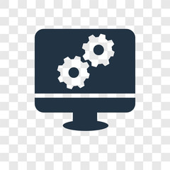 Poster - Monitor vector icon isolated on transparent background, Monitor transparency logo design