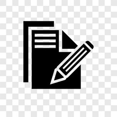 Poster - Paper and Pencil vector icon isolated on transparent background, Paper and Pencil transparency logo design