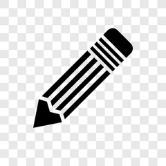 Poster - Pencil vector icon isolated on transparent background, Pencil transparency logo design