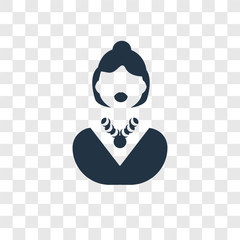 Poster - Woman vector icon isolated on transparent background, Woman transparency logo design