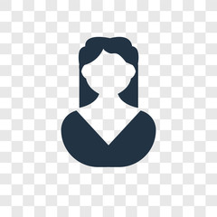 Poster - Woman vector icon isolated on transparent background, Woman transparency logo design