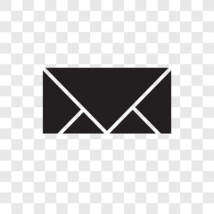 Poster - Closed envelope vector icon isolated on transparent background, Closed envelope transparency logo design