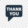 Thank you vector icon isolated on transparent background, Thank you transparency logo design