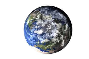 planet earth top side of solar system isolated on white background. elements of this image furnished