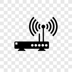 Poster - Wifi router vector icon isolated on transparent background, Wifi router transparency logo design