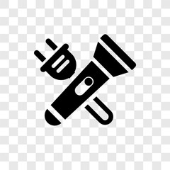 Poster - Flashlight vector icon isolated on transparent background, Flashlight transparency logo design