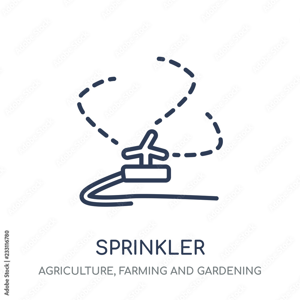 Sprinkler icon. Sprinkler linear symbol design from Agriculture, Farming and Gardening collection.