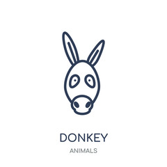 Wall Mural - Donkey icon. Donkey linear symbol design from Animals collection.