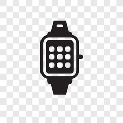 Wall Mural - Smartwatch vector icon isolated on transparent background, Smartwatch transparency logo design