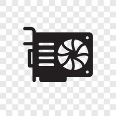 Poster - Video card vector icon isolated on transparent background, Video card transparency logo design