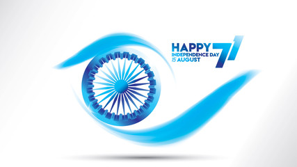 Sticker - indian independence day design for greeting or banner or background