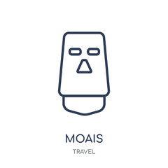 Wall Mural - Moais icon. Moais linear symbol design from Travel collection.