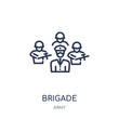 brigade icon. brigade linear symbol design from Army collection. Simple element vector illustration. Can be used in web and mobile.