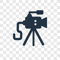 Poster - Old Video Camera vector icon isolated on transparent background, Old Video Camera transparency logo design