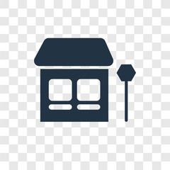 Poster - bus stop vector icon isolated on transparent background, bus stop transparency logo design