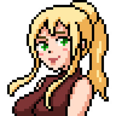 Wall Mural - vector pixel art anime girl