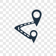 Poster - Route vector icon isolated on transparent background, Route transparency logo design