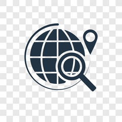 Fototapete - Worldwide vector icon isolated on transparent background, Worldwide transparency logo design