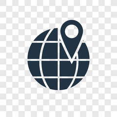 Fototapete - Worldwide vector icon isolated on transparent background, Worldwide transparency logo design