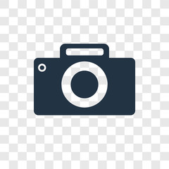 Poster - Photo camera vector icon isolated on transparent background, Photo camera transparency logo design