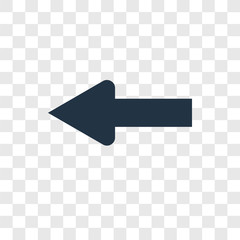 Poster - Left arrow vector icon isolated on transparent background, Left arrow transparency logo design