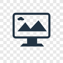 Fototapete - Monitor vector icon isolated on transparent background, Monitor transparency logo design