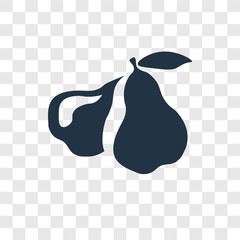 Wall Mural - Pear vector icon isolated on transparent background, Pear transparency logo design