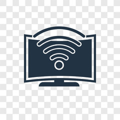 Poster - Tv Wireless Connection vector icon isolated on transparent background, Tv Wireless Connection transparency logo design