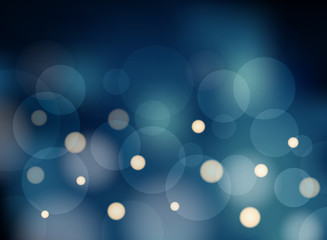 Wall Mural - abstract blue blurred background with bokeh for christmas, party, anniversary, festive.