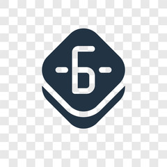 Poster - Six vector icon isolated on transparent background, Six transparency logo design