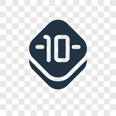 Poster - Ten vector icon isolated on transparent background, Ten transparency logo design