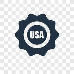 Wall Mural - usa vector icon isolated on transparent background, usa transparency logo design