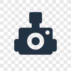 Poster - Photo camera vector icon isolated on transparent background, Photo camera transparency logo design