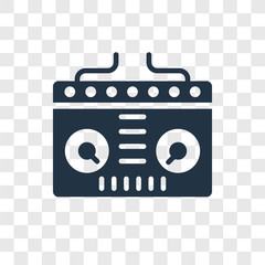 Poster - DJ vector icon isolated on transparent background, DJ transparency logo design