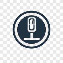 Poster - Microphone vector icon isolated on transparent background, Microphone transparency logo design