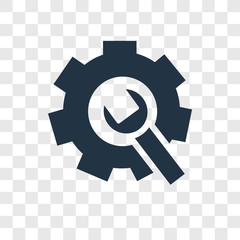 Poster - Settings vector icon isolated on transparent background, Settings transparency logo design