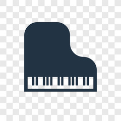 Poster - Piano vector icon isolated on transparent background, Piano transparency logo design