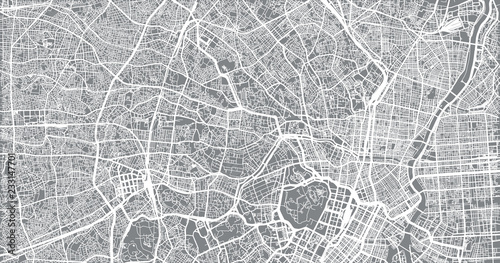 Cuadros en Lienzo Urban vector city map of Tokyo, Japan