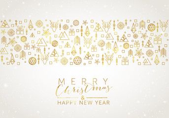 Wall Mural - Christmas and New Year background with geometric elements