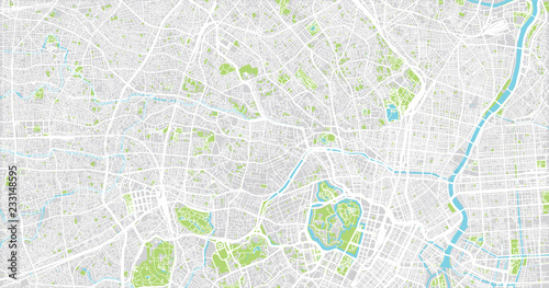 Fotografía Urban vector city map of Tokyo, Japan