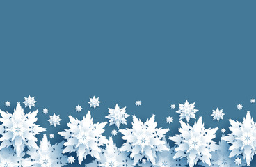 Fototapete - White snow border
