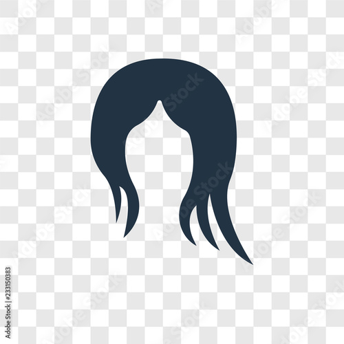 Female Long Hair Vector Icon Isolated On Transparent Background