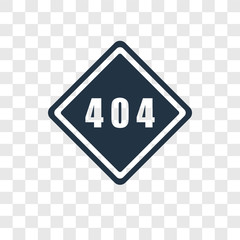 Poster - Error 404 vector icon isolated on transparent background, Error 404 transparency logo design