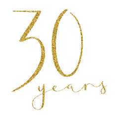Poster - 30 YEARS gold glitter brush calligraphy icon