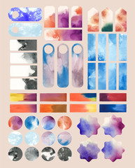 Wall Mural - Set of watercolor backgrounds vector