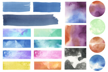 Wall Mural - Set of colorful watercolor patches vector