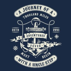 Wall Mural - vintage marine and nautical label